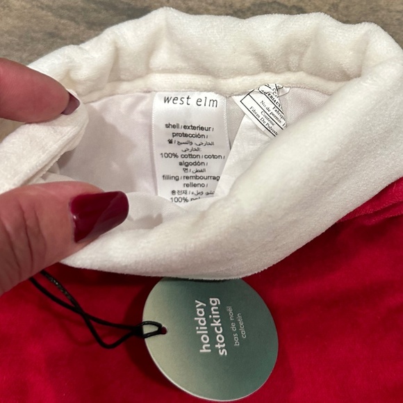 Red Velvet Stocking - Medium NWT/West Elm - Picture 5 of 5